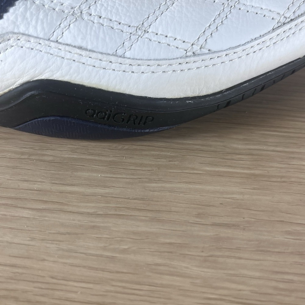 Vintage Adidas Team Leather O Grip Sneakers White Navy Men's Size 11.5 Y2K - Picture 14 of 15